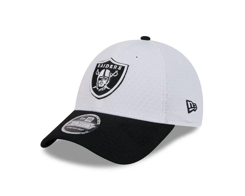 Las Vegas Raiders 2024 Training White 9FORTY Stretch Snap