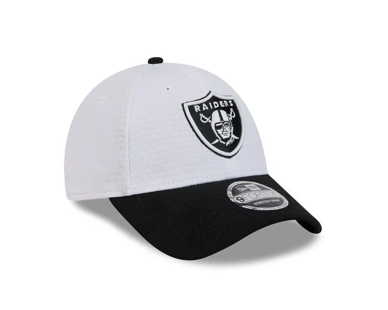 Las Vegas Raiders 2024 Training White 9FORTY Stretch Snap