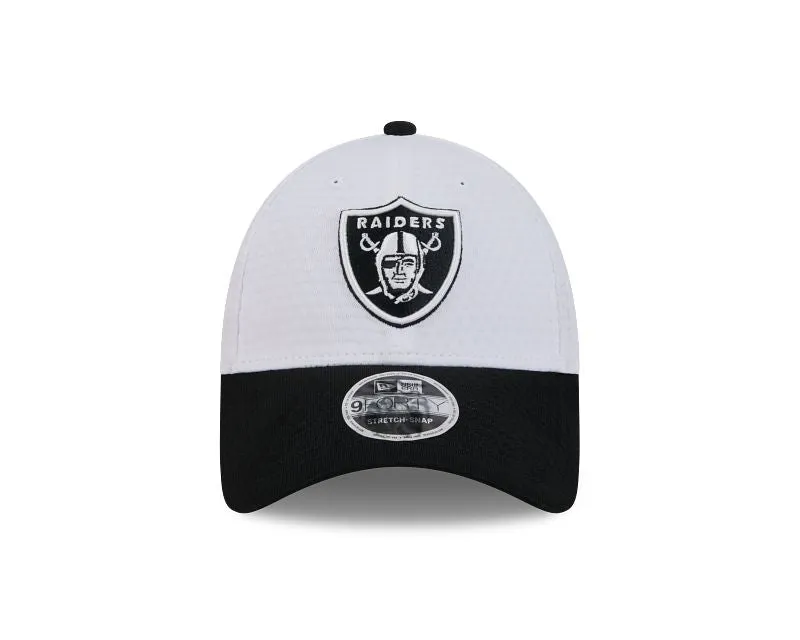 Las Vegas Raiders 2024 Training White 9FORTY Stretch Snap