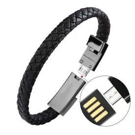 Leather Bracelet USB Charger