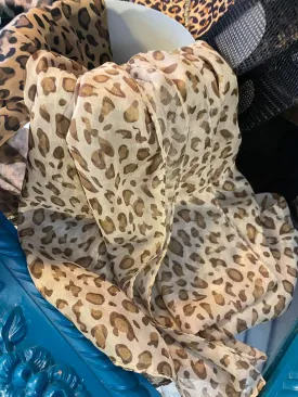 Leopard Chiffon Scarfs