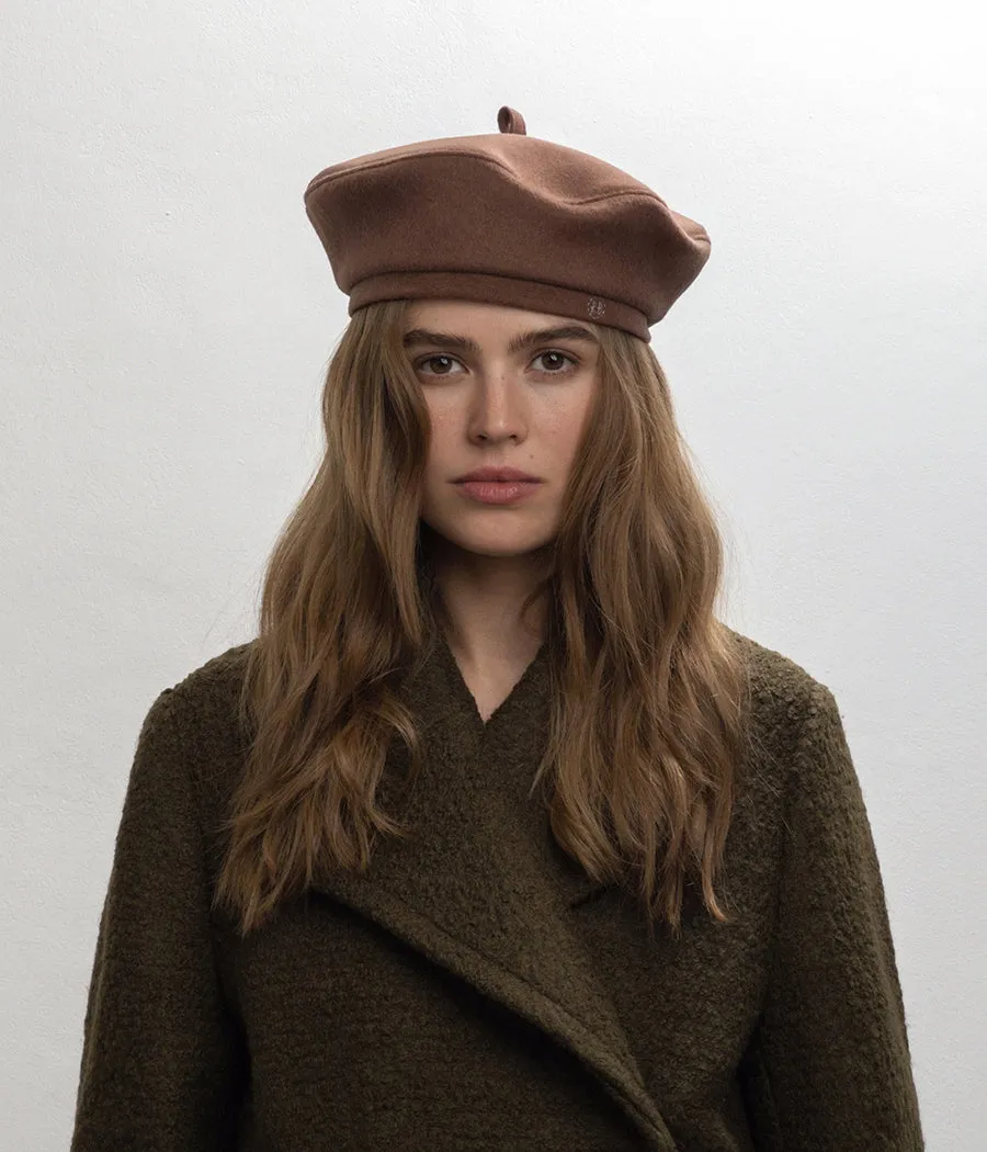 Monogram-embroidered Wool Beret