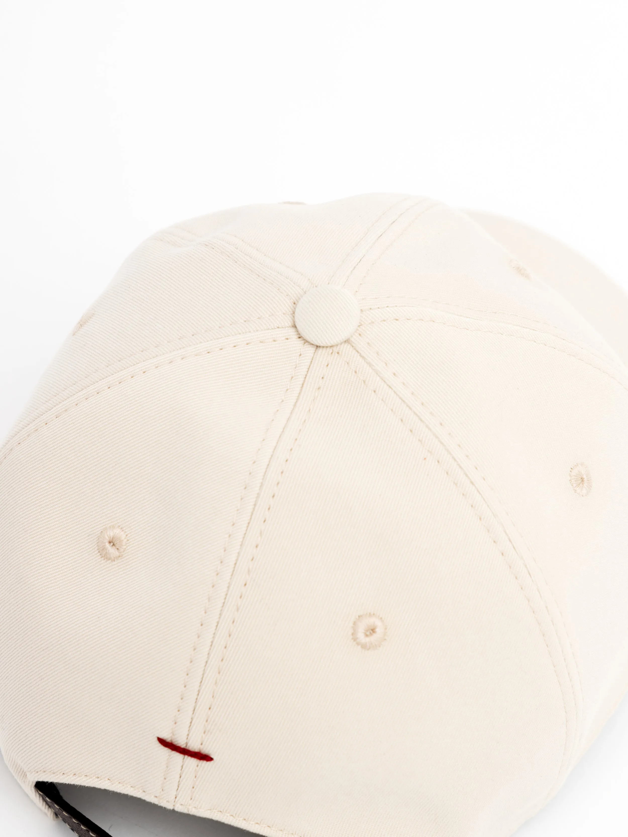 Oat Baseball Cap in Twisted Cotton Gabardine with Embroidery