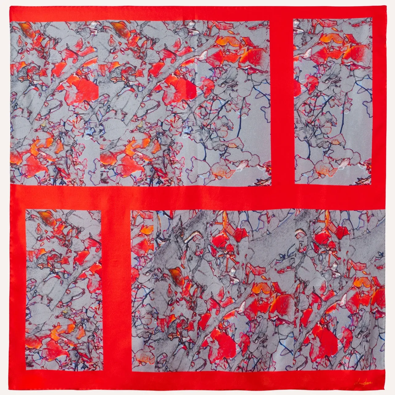 Open Heart Large Square Silk Scarf