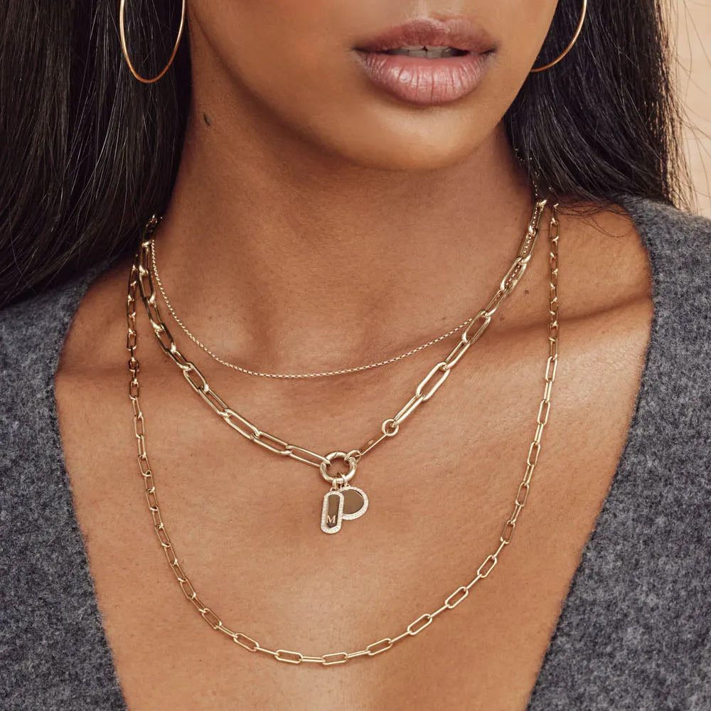 Paperclip Chain Necklace in Gold