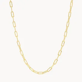 Paperclip Chain Necklace in Gold