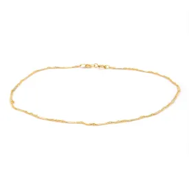 PETITE YELLOW GOLD TWISTED MIRROR ANKLET