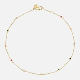 Rainbow Bezel Set Anklet