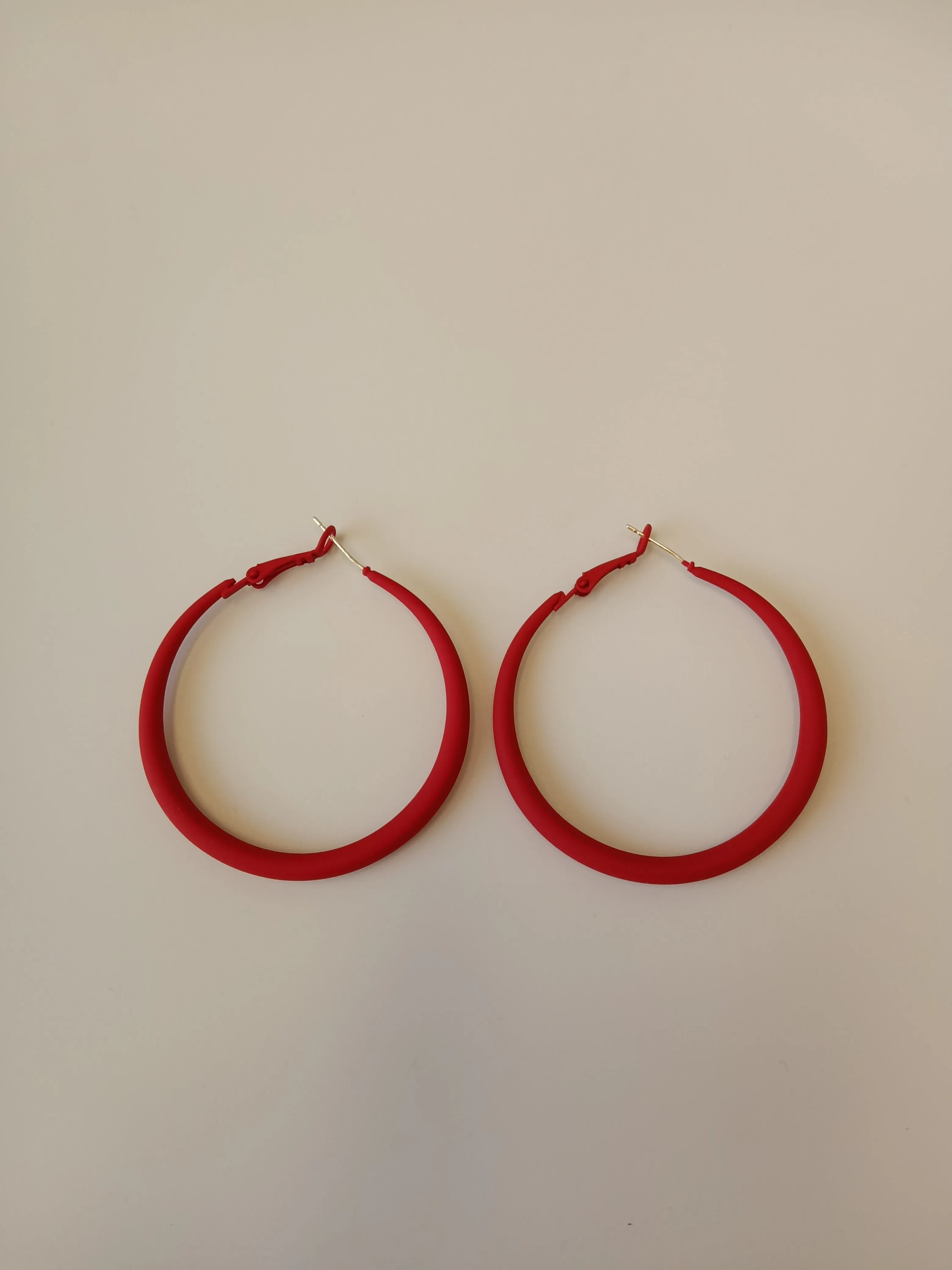 Red Acrylic Hoop Earrings