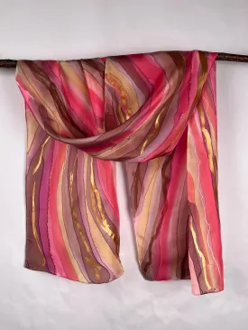 “Rose Quartz" - Hand-dyed Silk Scarf - $130