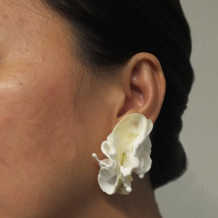 Shan Shan Mok- White Wave Form Earrings