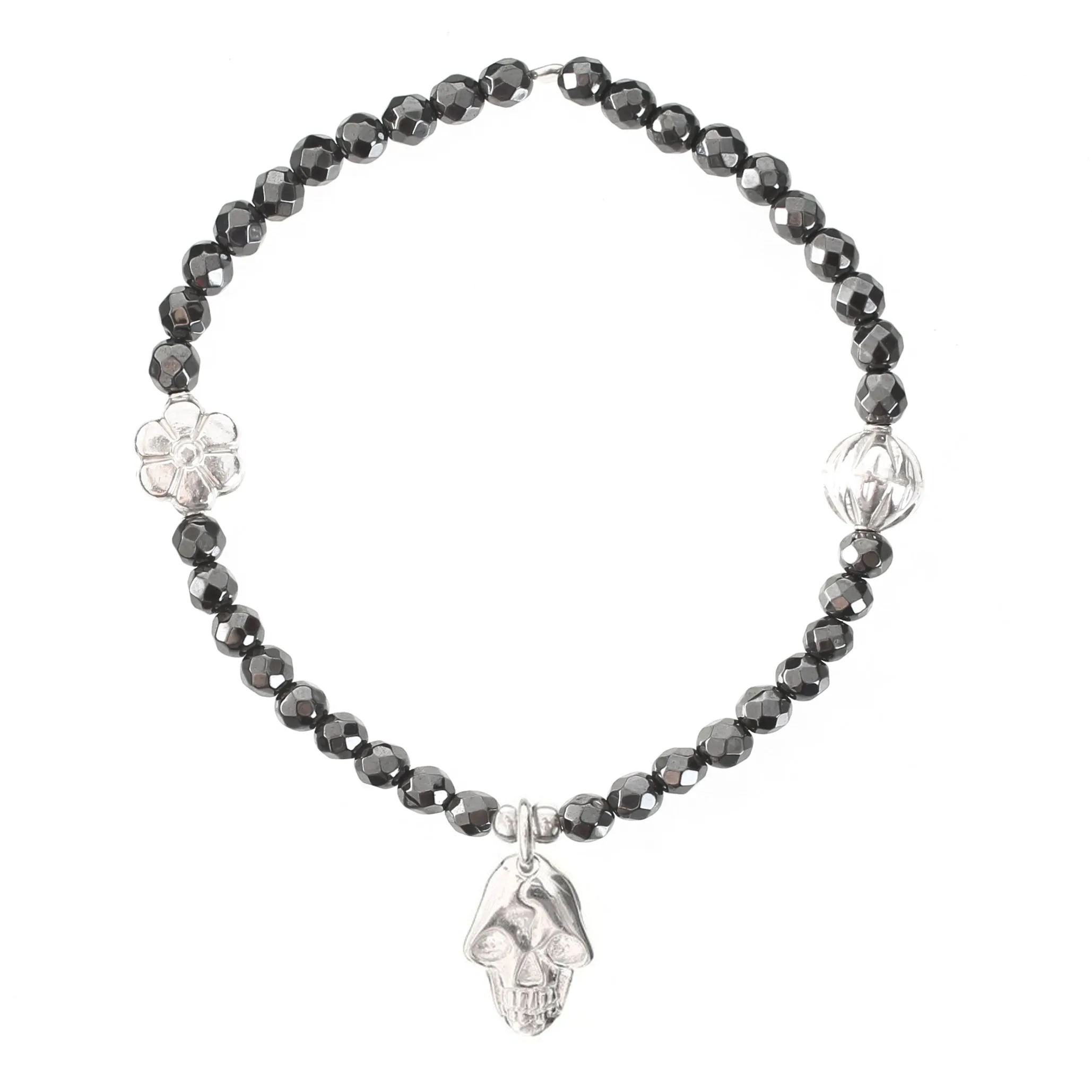 Skull (Mini) Charm Gemstone Bracelet