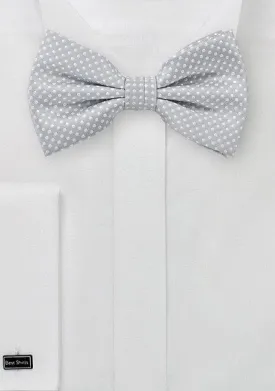 Soft Gray Pin Dot Bowtie