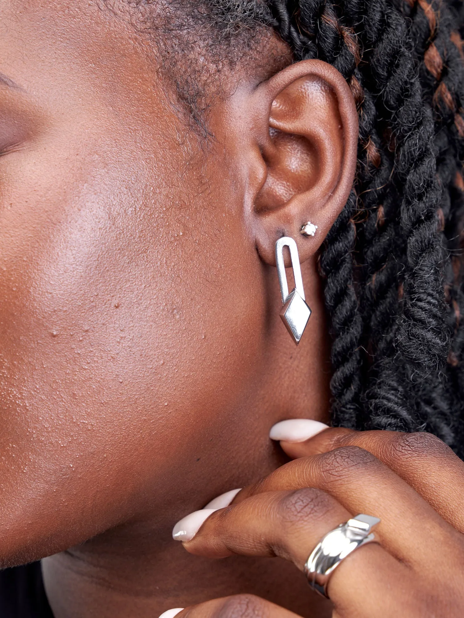 Tuliza Midi Sliding Spinner Mental Health Drop Earrings