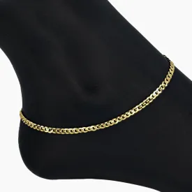 Gold Valente Curb Chain Anklet - Stylish and Elegant