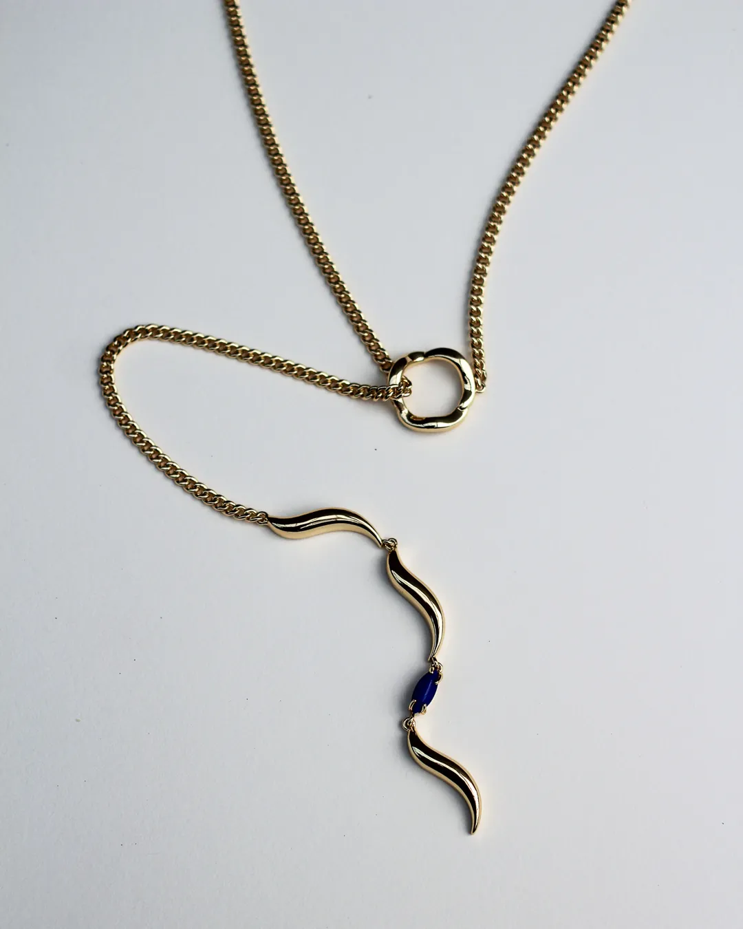 Wipeout Lariat Necklace - Lapis