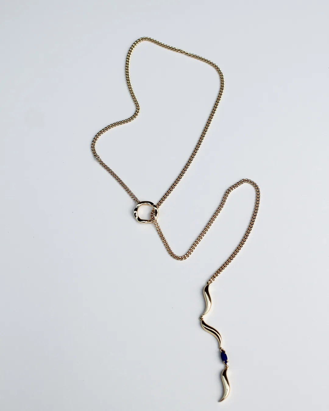 Wipeout Lariat Necklace - Lapis